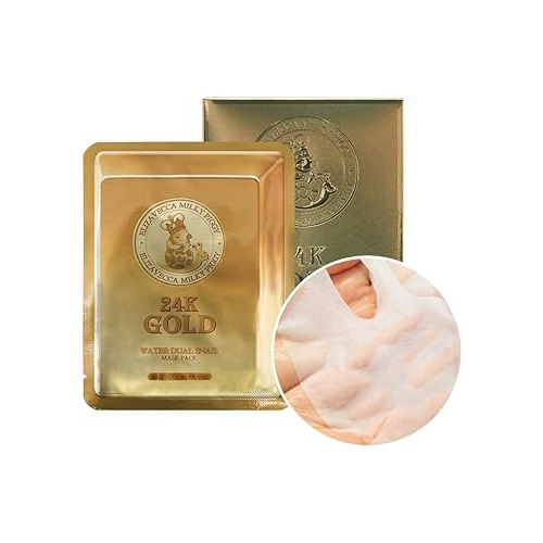 [Elizavecca] 24k Gold Water Dew Snail Mask Pack (10ea)