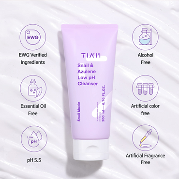 [TIAM] Snail & Azulene Low pH Cleanser 200ml